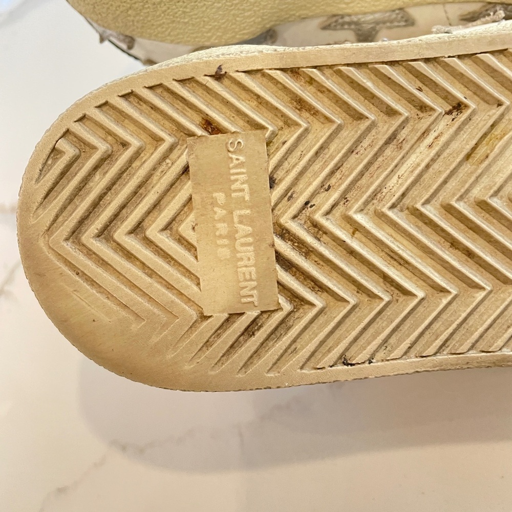 Saint Laurent white star leather sneakers (for women) - Sz 38 - with shoe bags - Picture 5 of 9